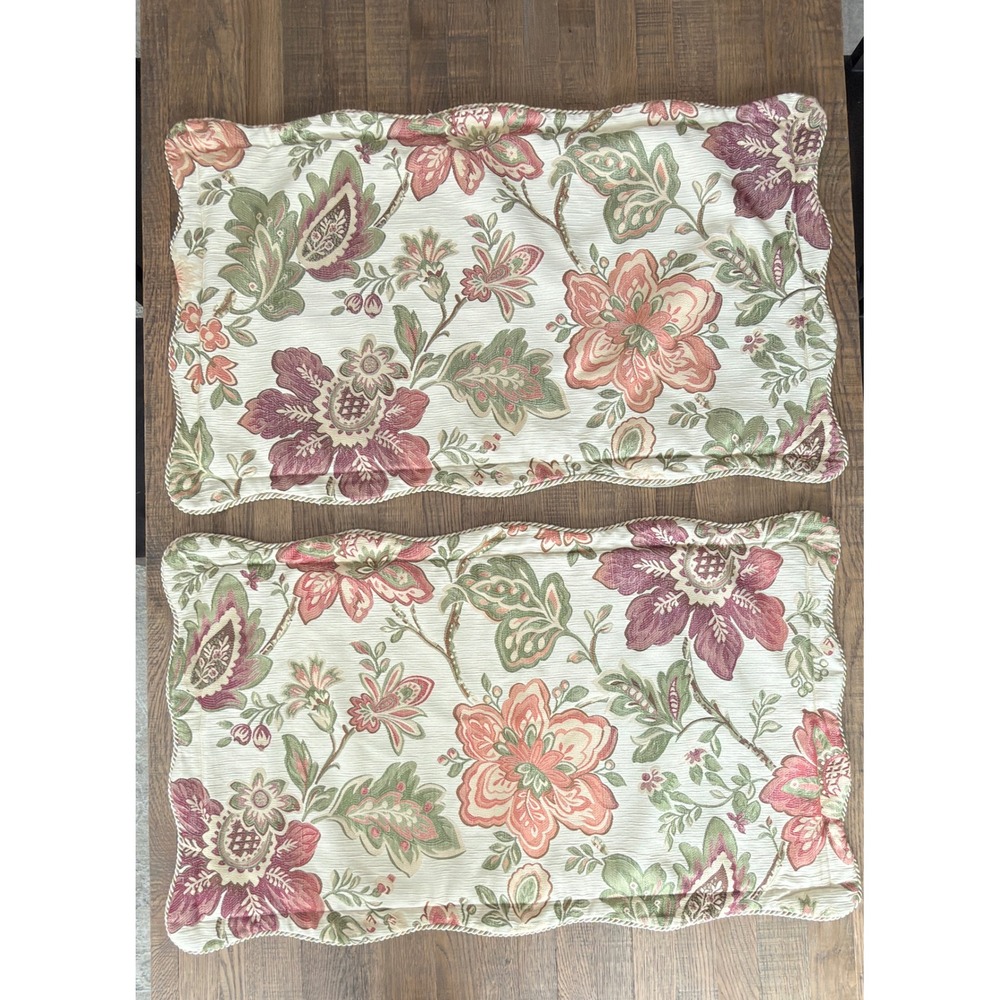 Biltmore For Your Home King Floral Jacquard Pillow Shams Set of 2 Burgundy Green